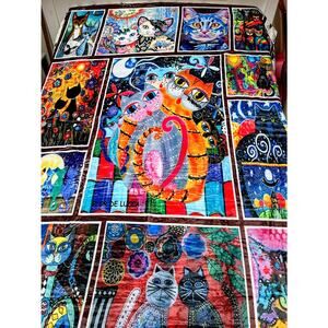 Laurel Birch Inspired Style / Cozy Cat Themed Blanket  / Size ( 60” x 85” )